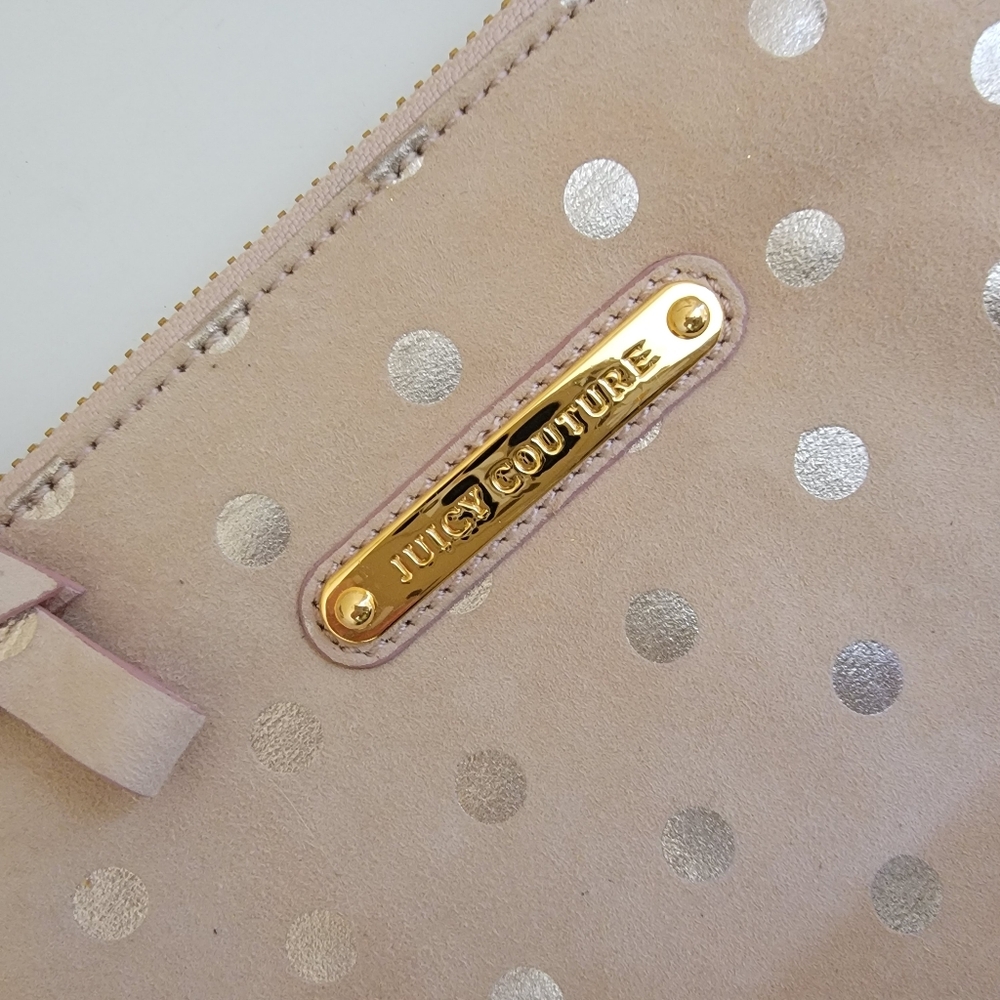 Y2K Juicy Couture Suede Damsel Polka-dot Wristlet - Picture 2 of 5
